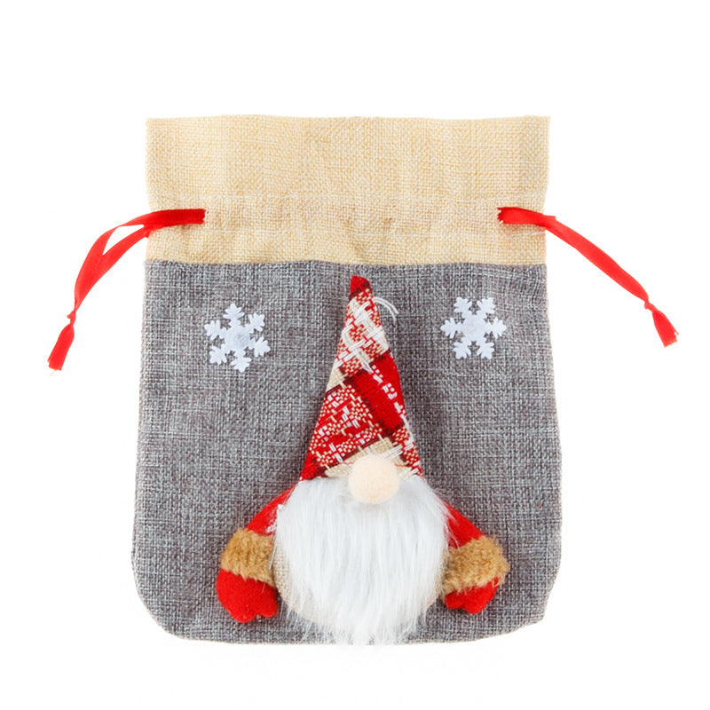 Christmas Gift Bag With Reusable Forest Man Decoration