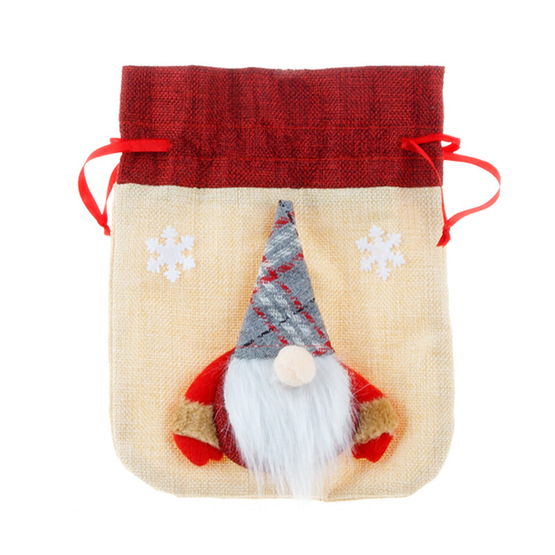 Christmas Gift Bag With Reusable Forest Man Decoration