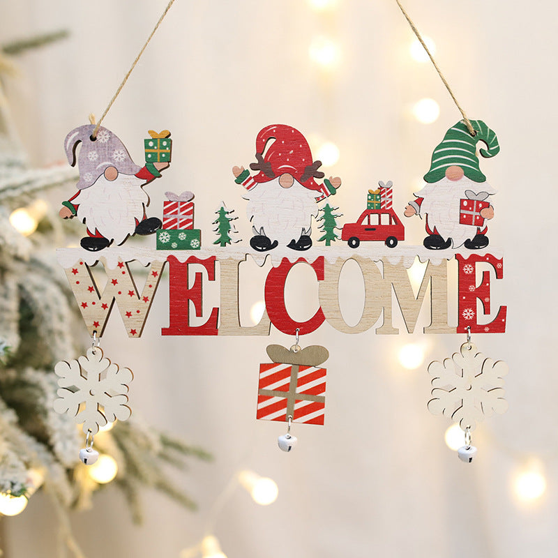 Wooden Christmas Door Sign With Rustic Holiday Cheer
