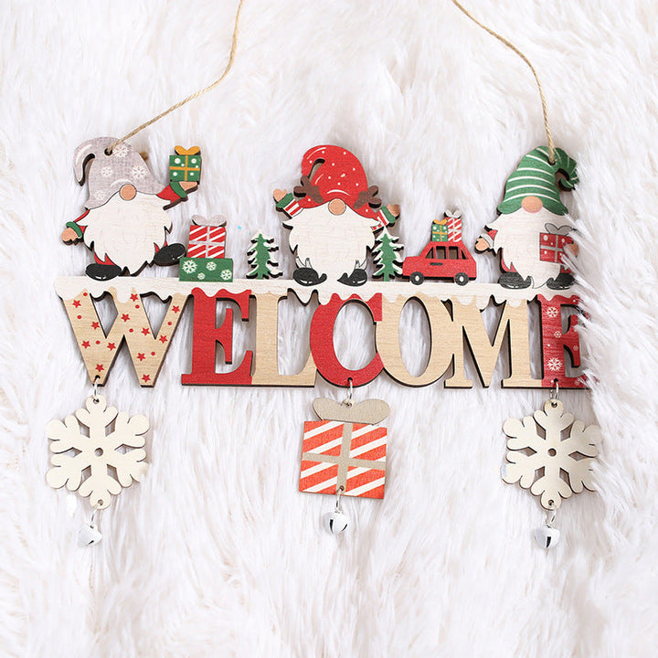 Wooden Christmas Door Sign With Rustic Holiday Cheer