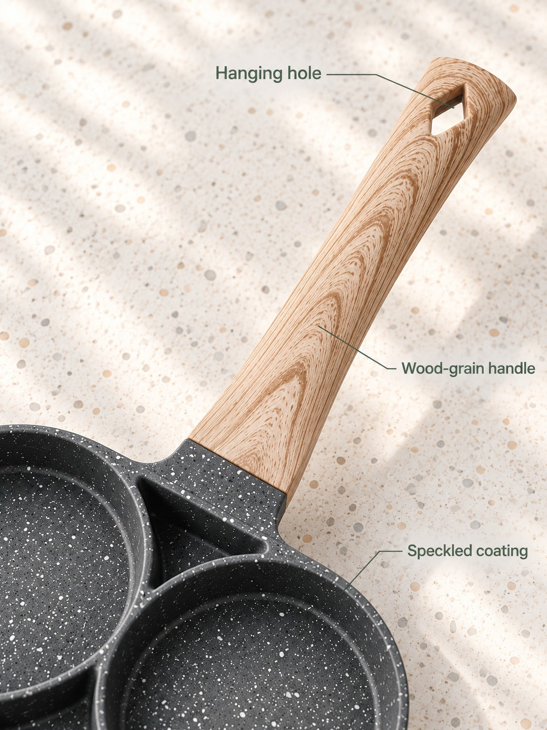 Four-Hole Stone Non-Stick Egg Frying Pan for Breakfast