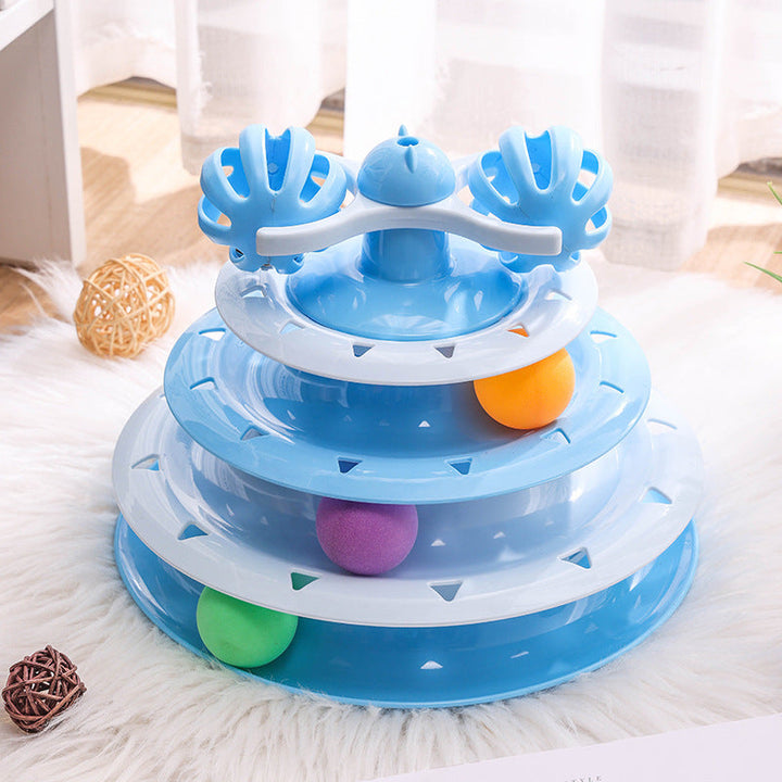 Four-Layer Cat Turntable Toy for Engaging Indoor Play