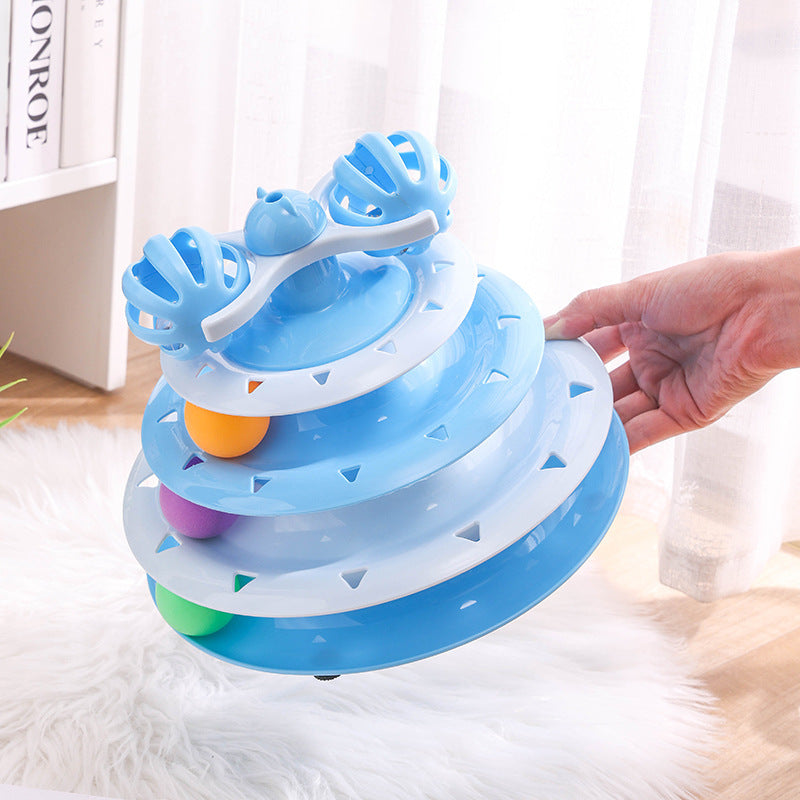 Four-Layer Cat Turntable Toy for Engaging Indoor Play