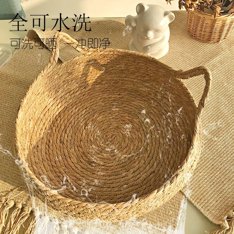 Rattan Cat Bed With Washable Cushion, All-Season
