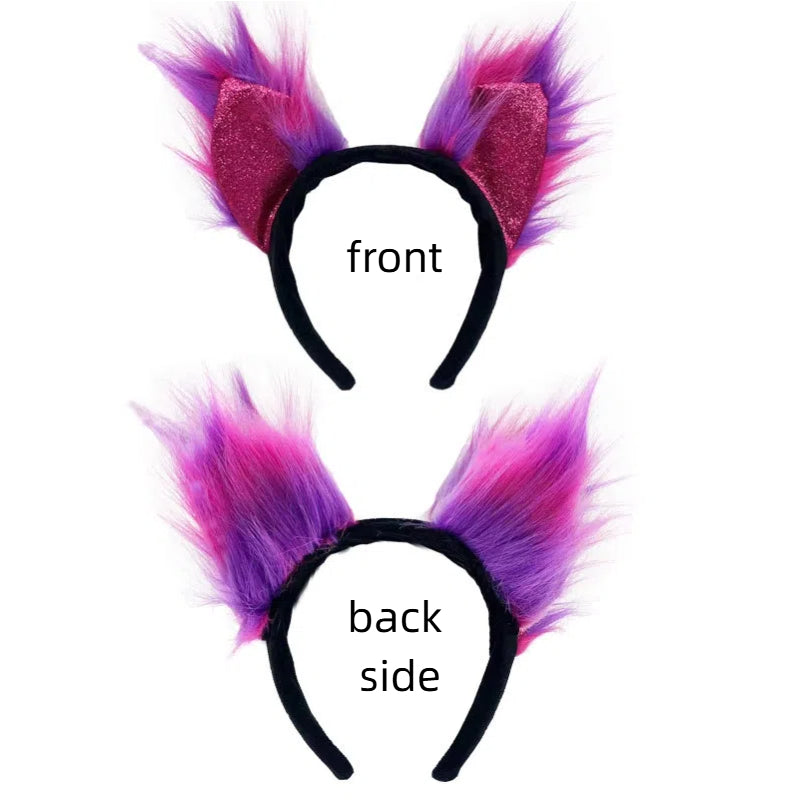 Fox Wolf Ears Headband and Tail Halloween Costume Set