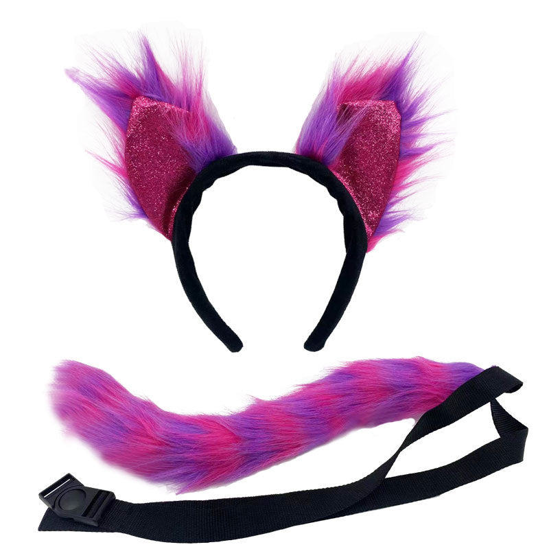 Fox Wolf Ears Headband and Tail Halloween Costume Set