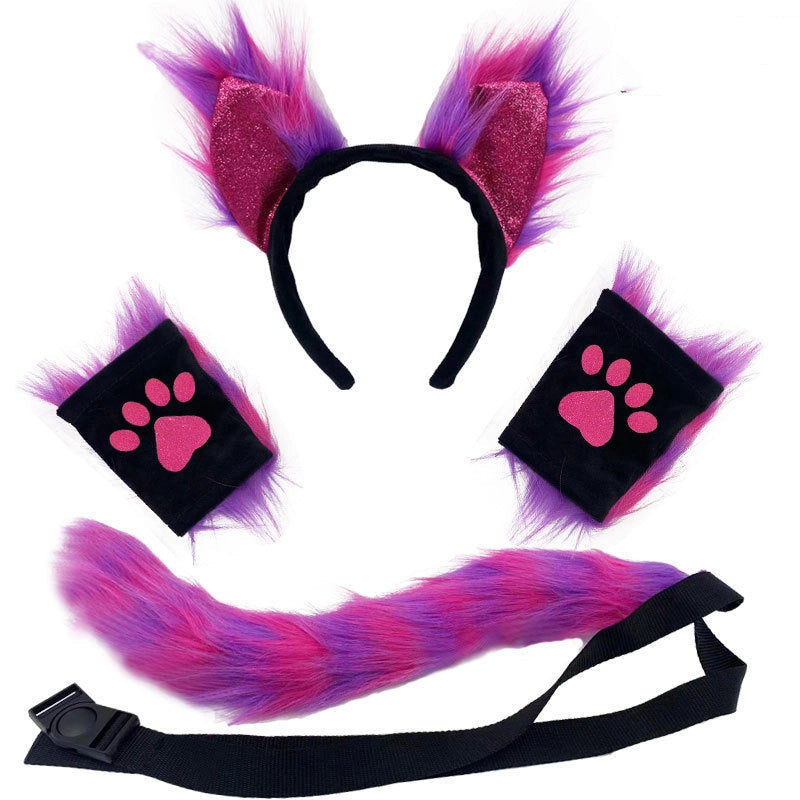 Fox Wolf Ears Headband and Tail Halloween Costume Set