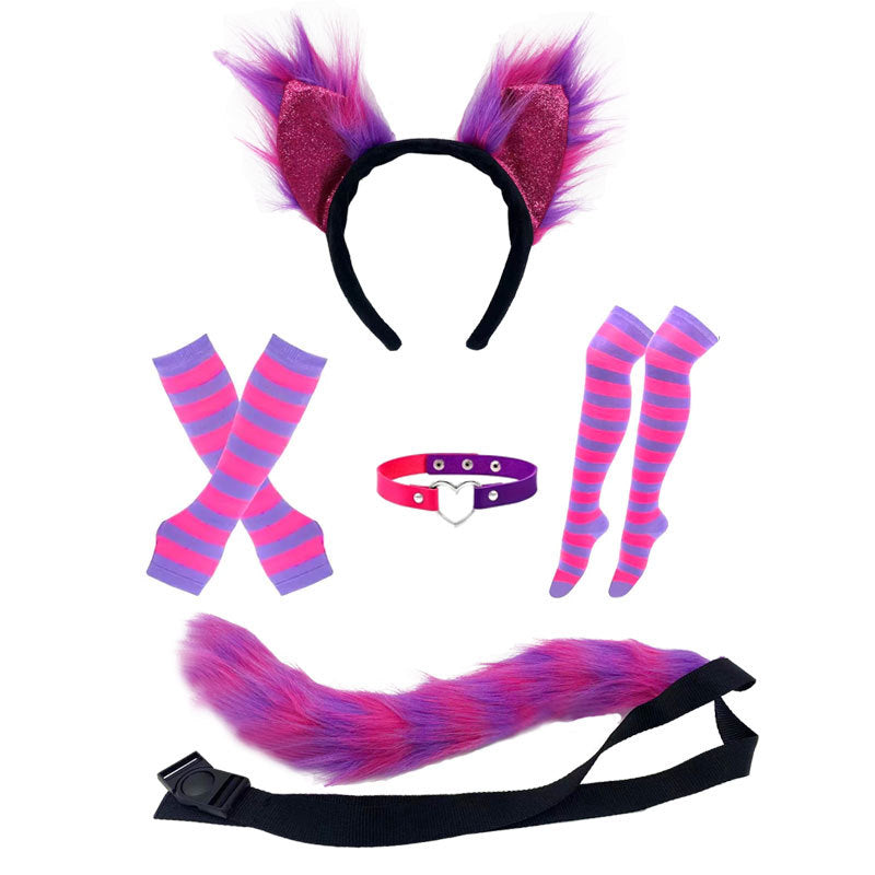 Fox Wolf Ears Headband and Tail Halloween Costume Set