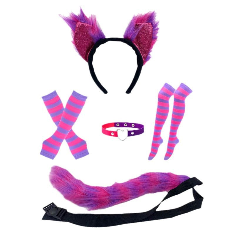 Fox Wolf Ears Headband and Tail Halloween Costume Set