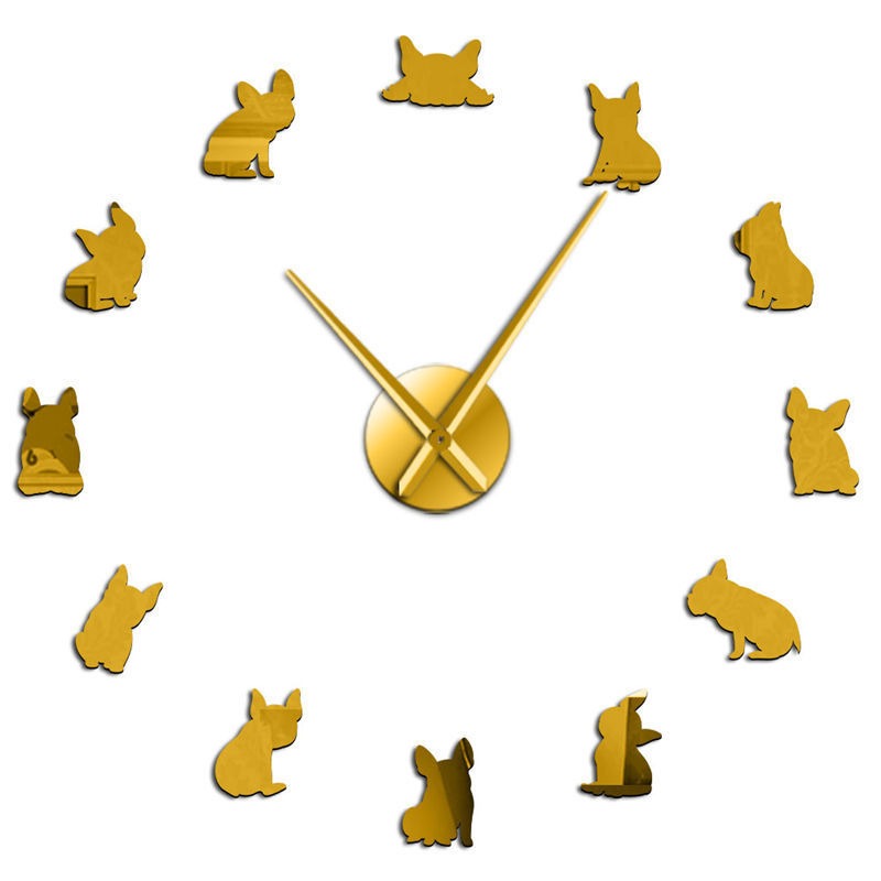 French Bulldog Wall Clock – Silent Acrylic Wall Decor