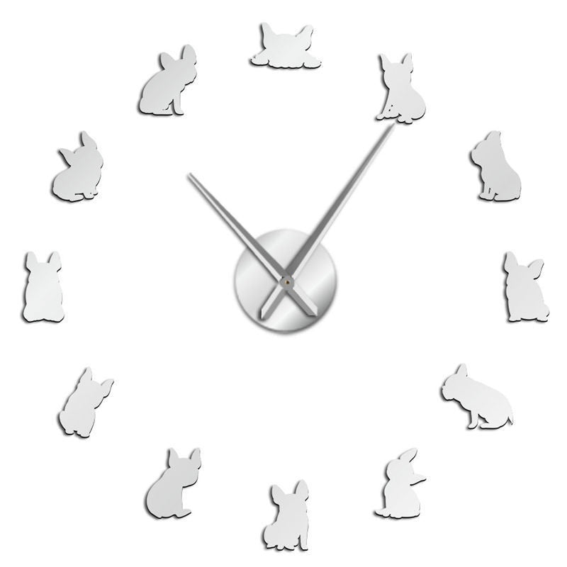 French Bulldog Wall Clock – Silent Acrylic Wall Decor