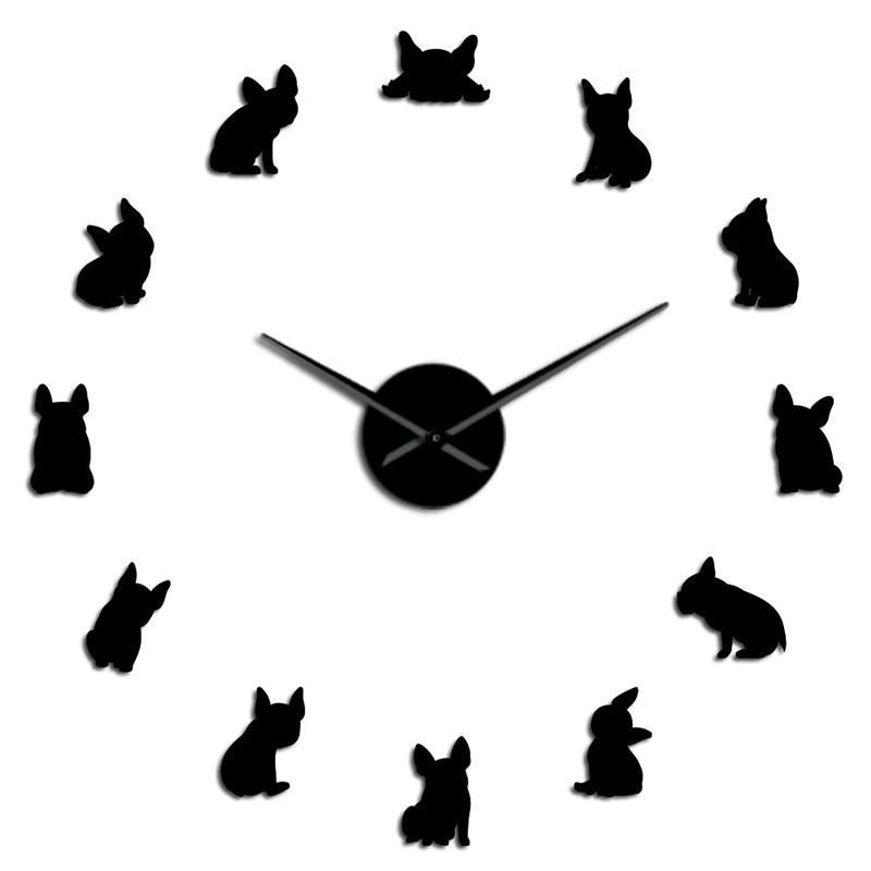 French Bulldog Wall Clock – Silent Acrylic Wall Decor
