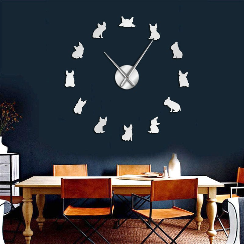 French Bulldog Wall Clock – Silent Acrylic Wall Decor