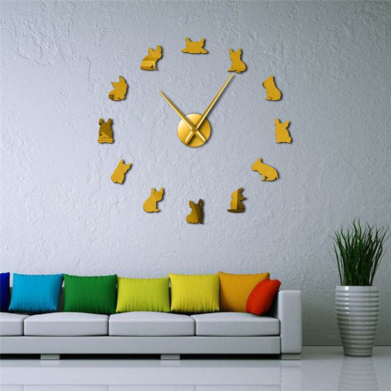 French Bulldog Wall Clock – Silent Acrylic Wall Decor