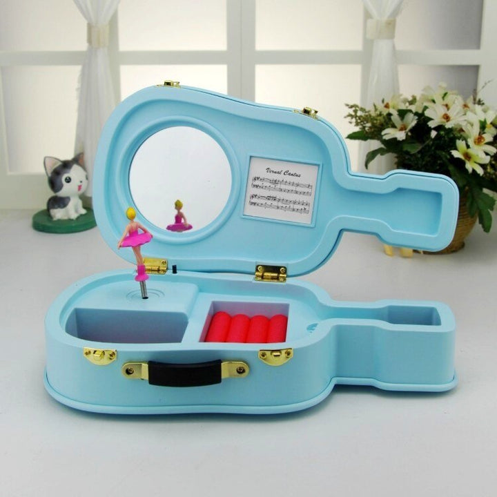 Violin Music Box With Dancing Ballerina And Mirror