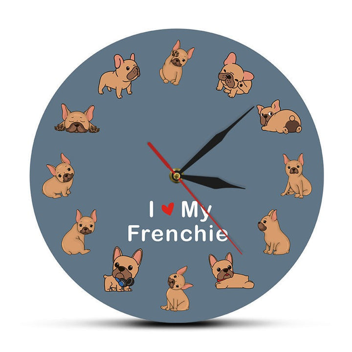 French Bulldog Wall Clock — Playful Dog-Lover Decor