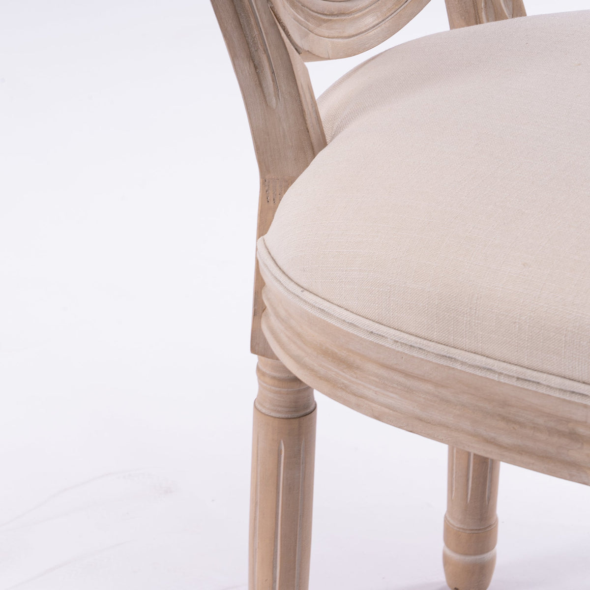 French-Style Dining Chairs Set of 2 with Rattan Back