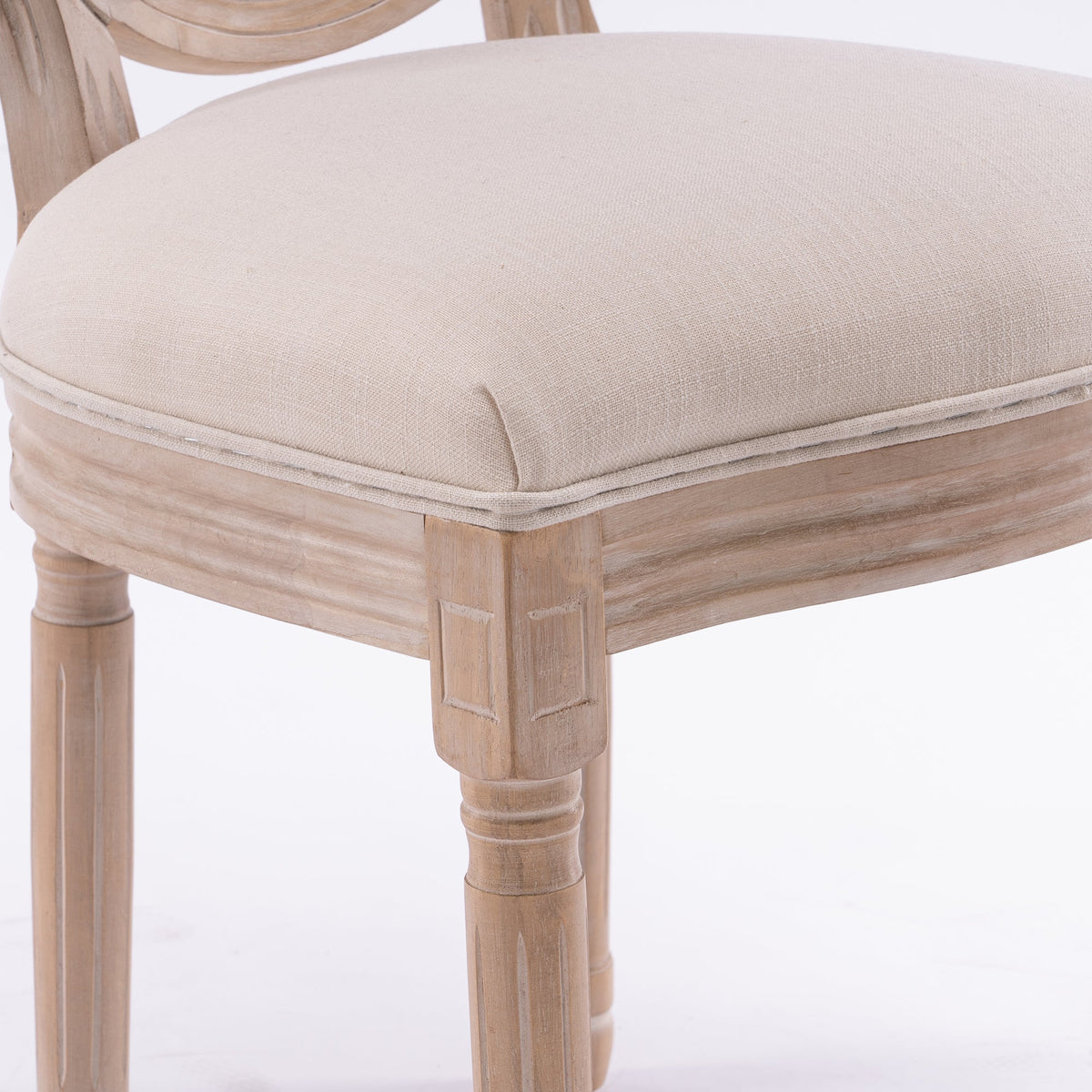 French-Style Dining Chairs Set of 2 with Rattan Back