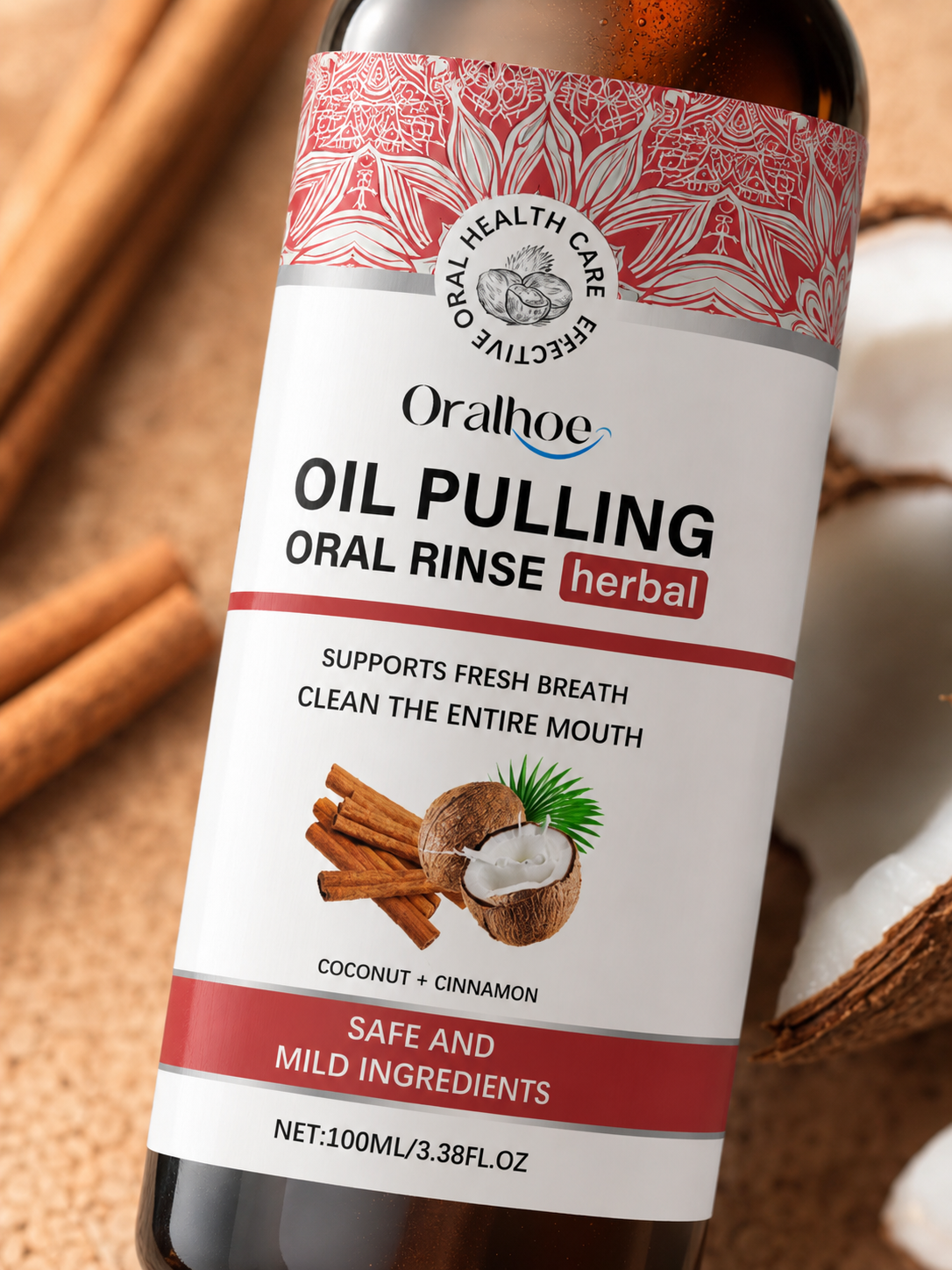 Herbal Oil Pulling Mouthwash – Fresh Breath & Tartar Removal