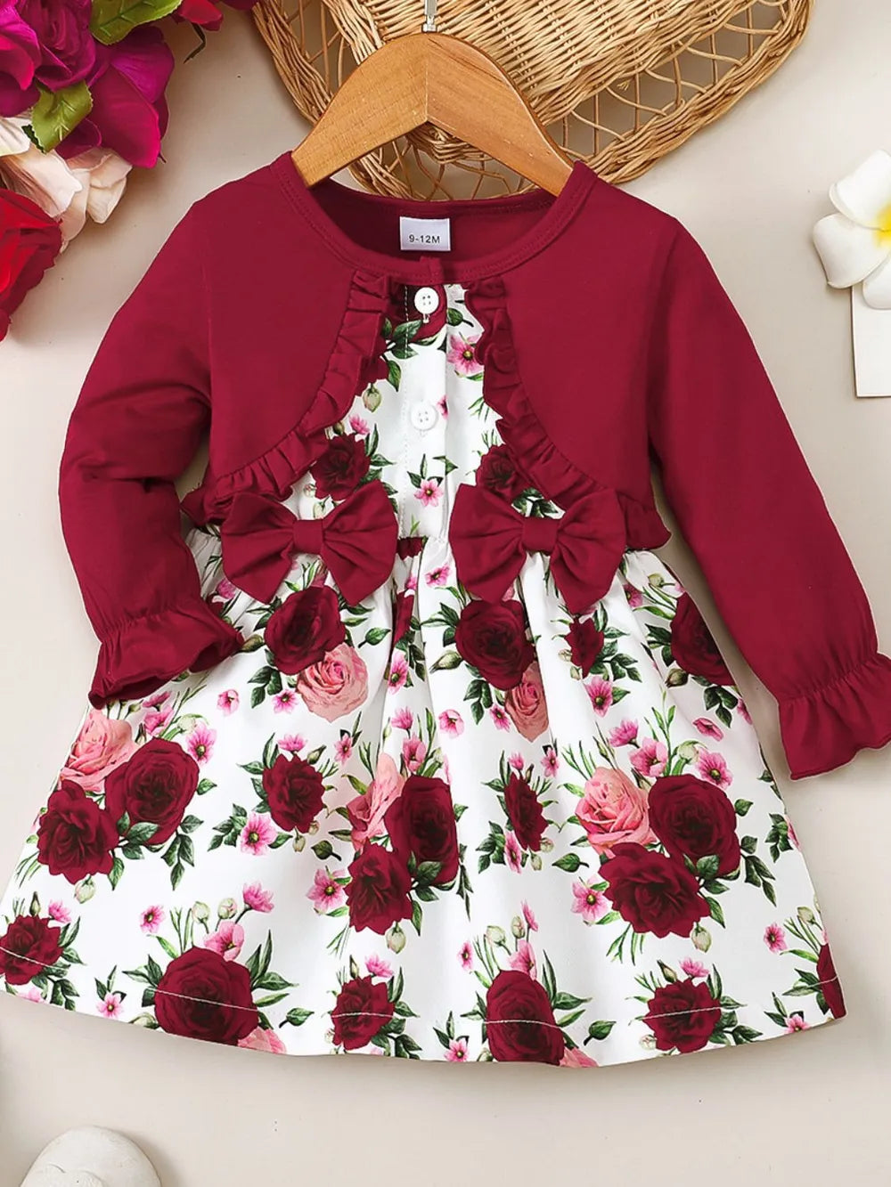Floral Baby Girl Dress With Ruffles for Special Occasions