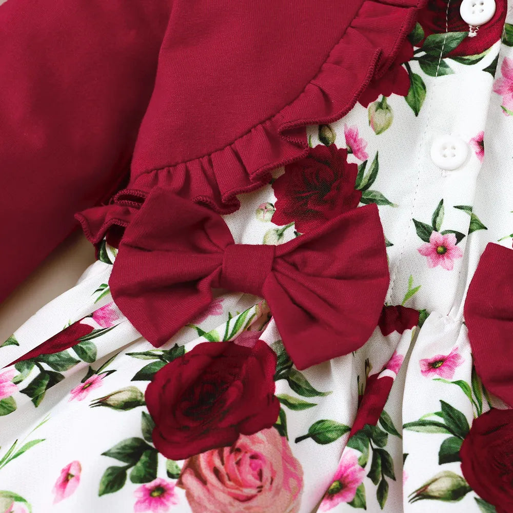 Floral Baby Girl Dress With Ruffles for Special Occasions