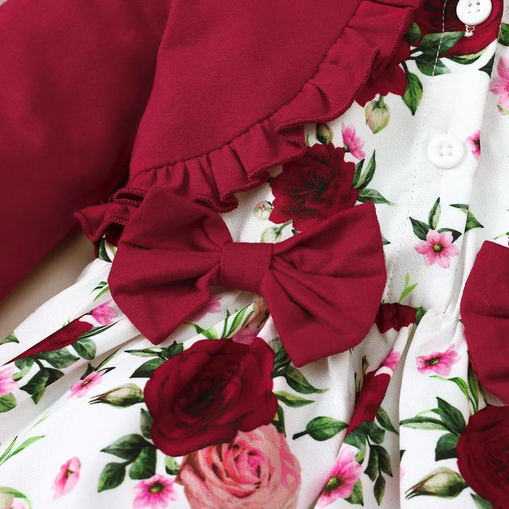 Floral Baby Girl Dress With Ruffles for Special Occasions