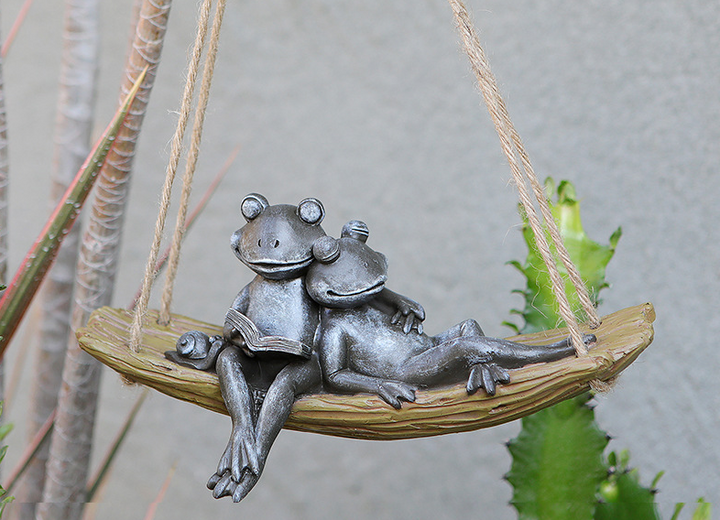 Frog Garden Decor Swing Couple Resin Garden Decoration