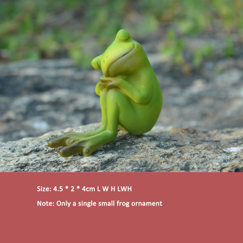 Frog Garden Ornaments for Whimsical Flower Pot Decor