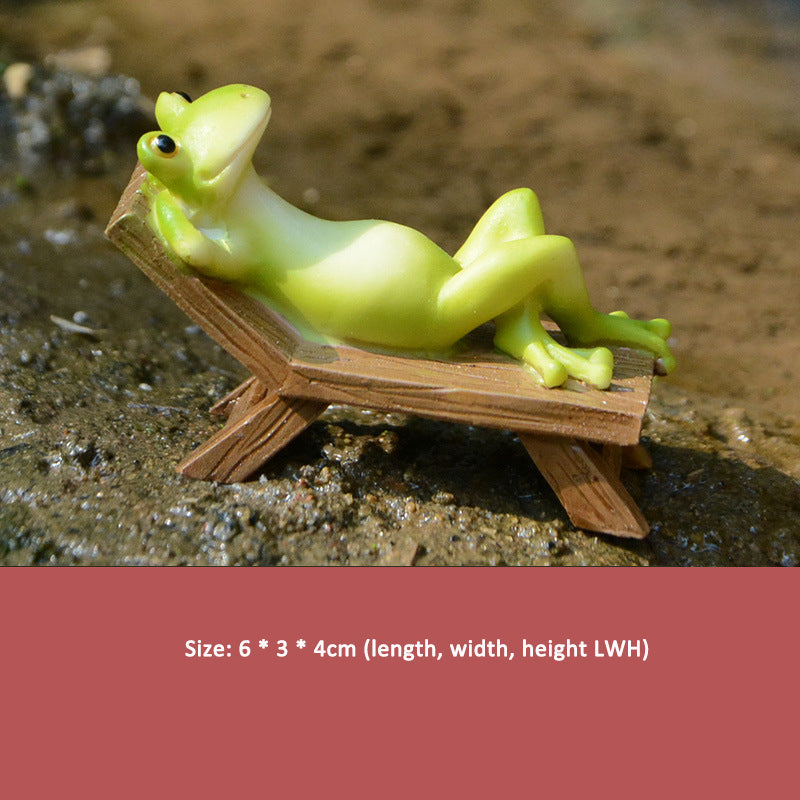 Frog Garden Ornaments for Whimsical Flower Pot Decor