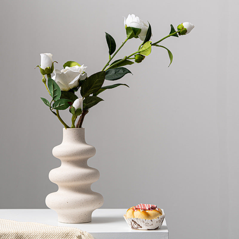 Frosted Ceramic Vase for Sculptural Dried Flower Decor
