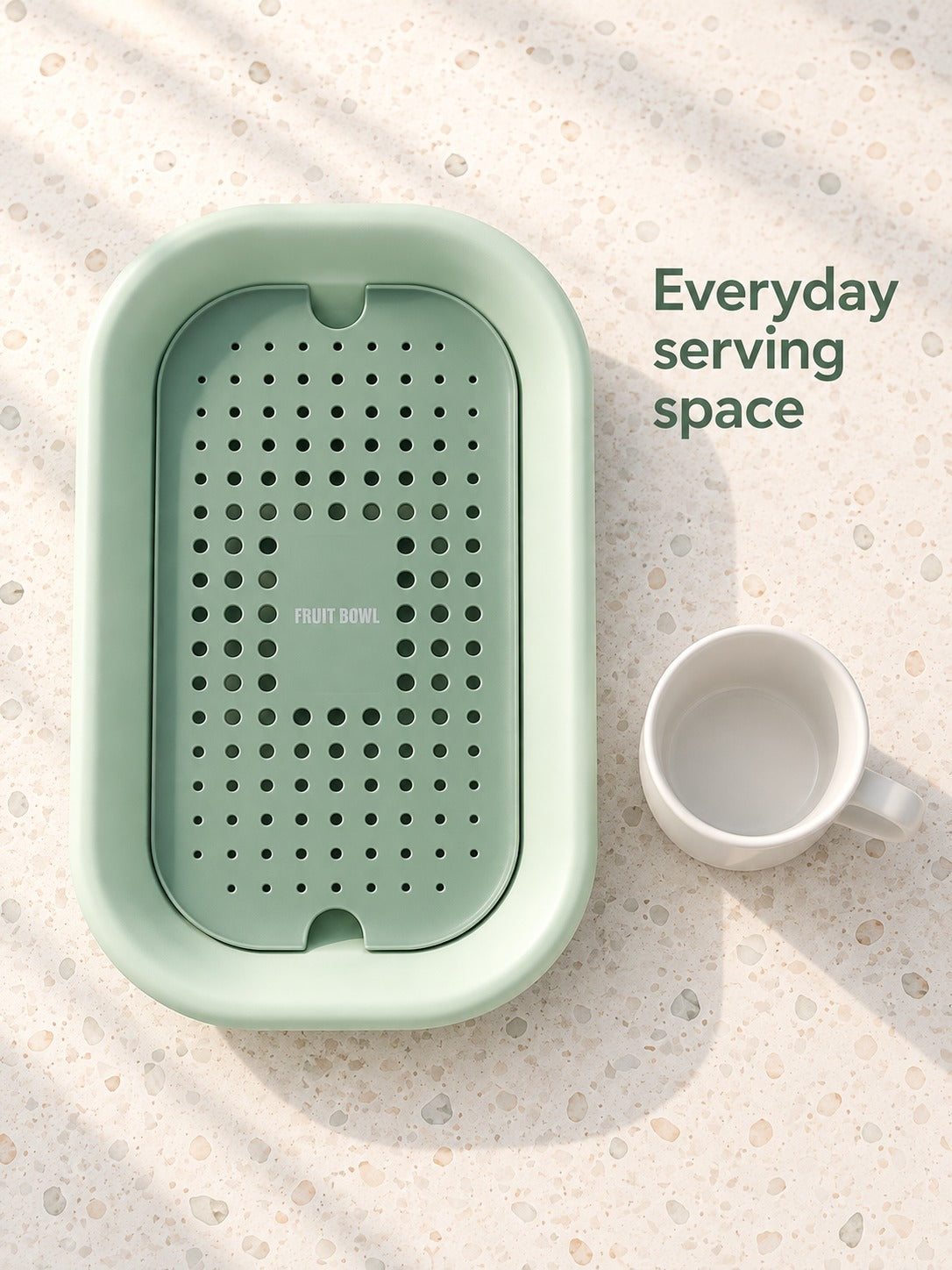 Fruit Tray with Drain Insert, Double Layer Nordic Serving