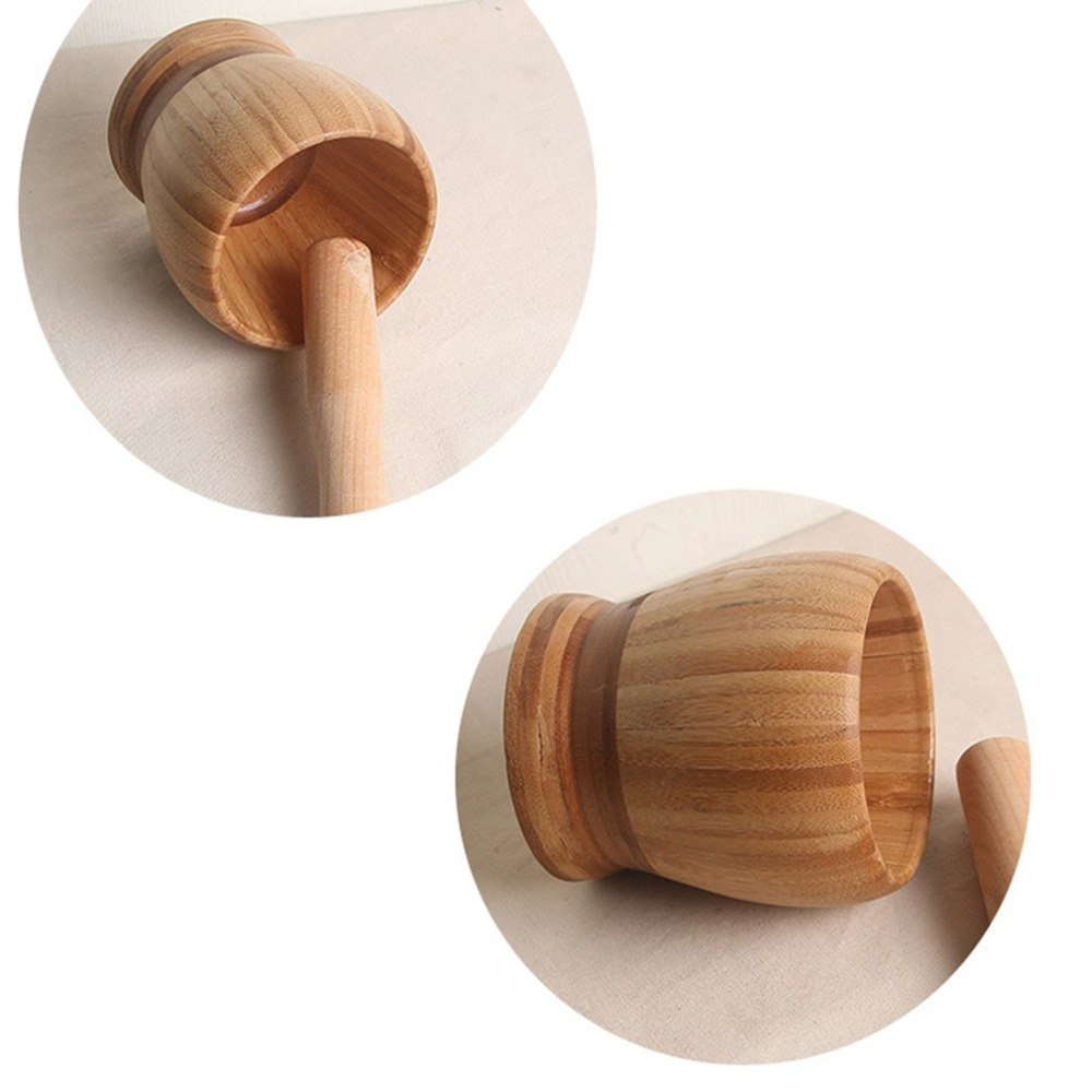 Bamboo Mortar and Pestle for Garlic, Ginger and Herbs