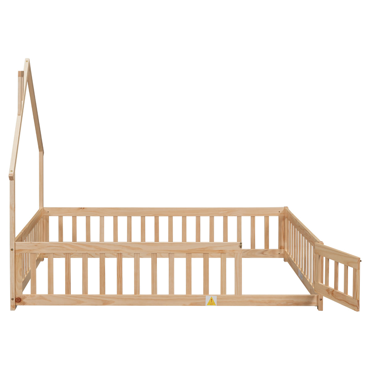 Full House Floor Bed for Toddlers, Solid Pine