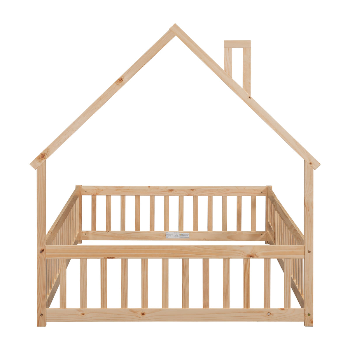 Full House Floor Bed for Toddlers, Solid Pine