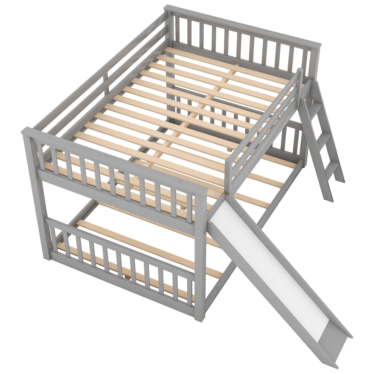 Full Over Full Bunk Bed with Slide for Shared Rooms