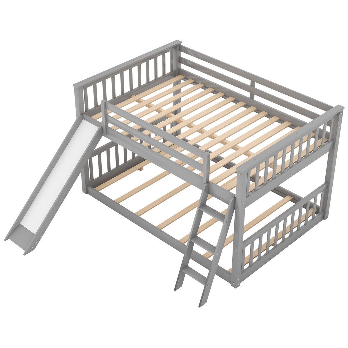 Full Over Full Bunk Bed with Slide for Shared Rooms