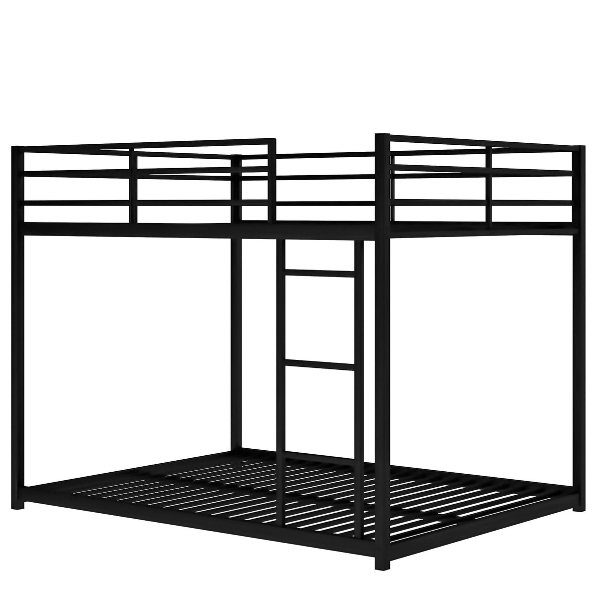 Full Over Full Metal Bunk Bed with Ladder for Shared Rooms