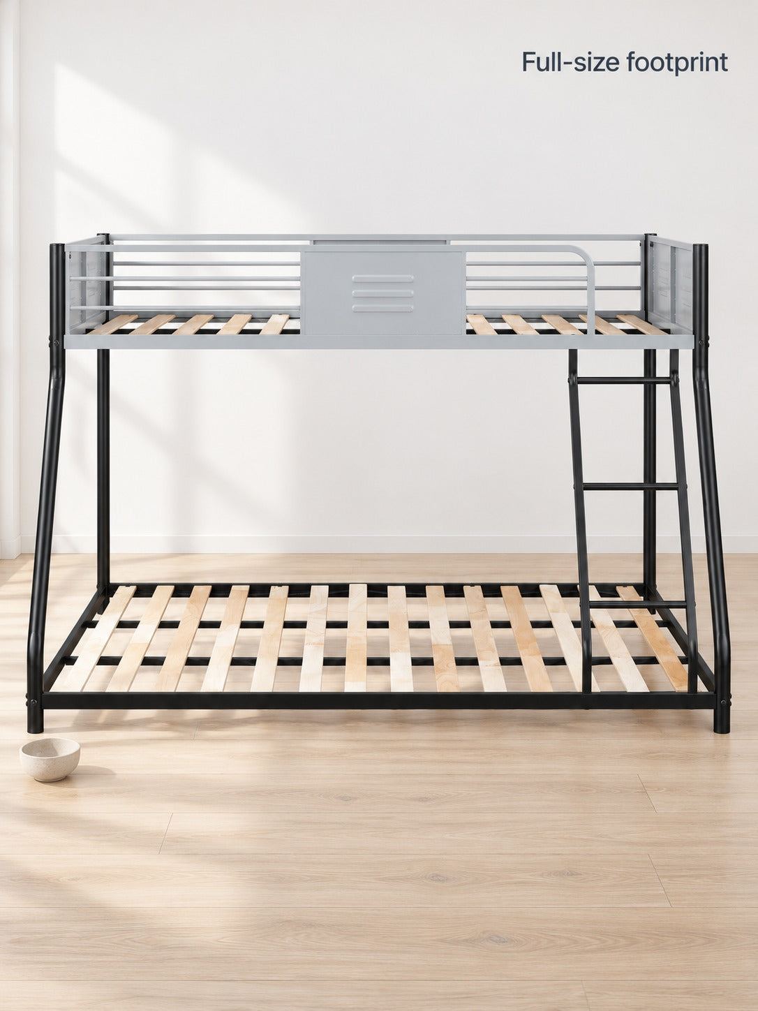 Full-Over-Full Metal Bunk Bed with Safety Guardrails