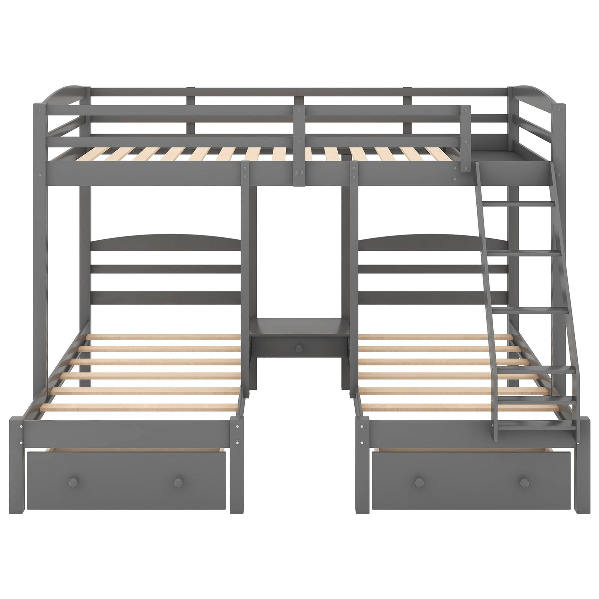 Full Over Twin Bunk Bed with Drawers for Kids