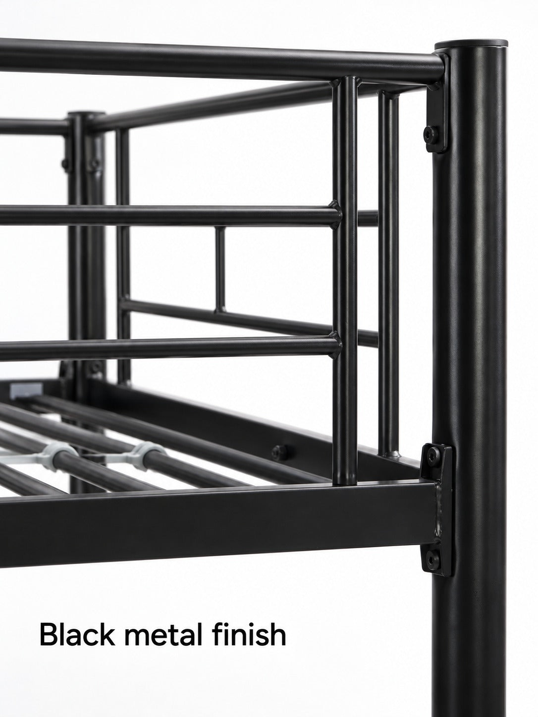 Full-Size Black Metal Bunk Bed, Converts to Two Beds