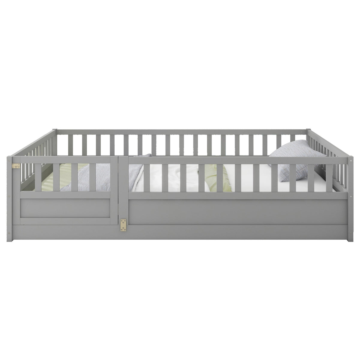 Full Size Montessori Floor Bed with Safety Guard Rails