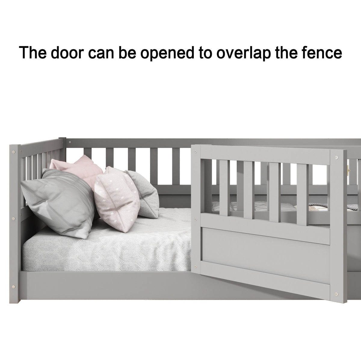 Full Size Montessori Floor Bed with Safety Guard Rails
