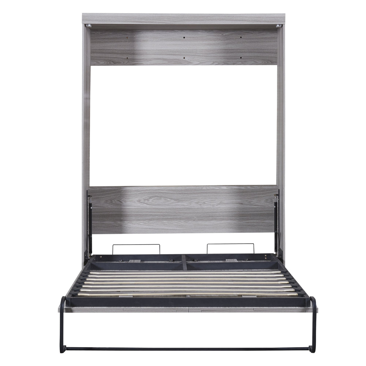 Full Size Murphy Bed Cabinet, Fold-Away Grey Wardrobe