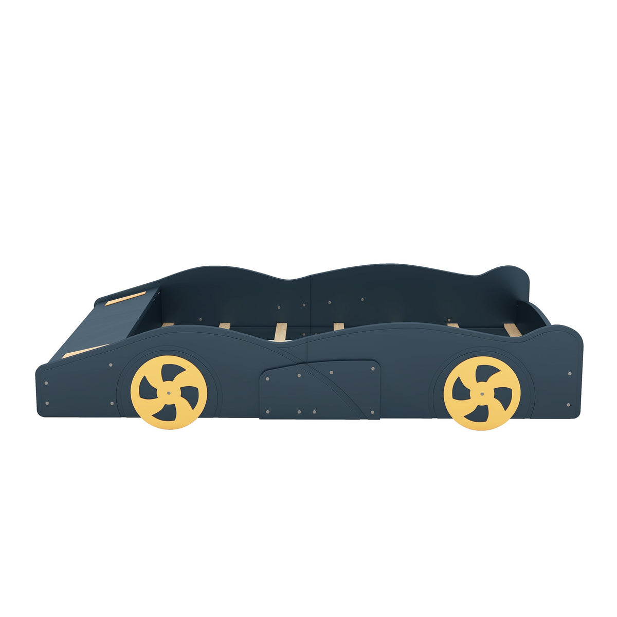 Kids Full Size Race Car Bed with Wheels and Storage