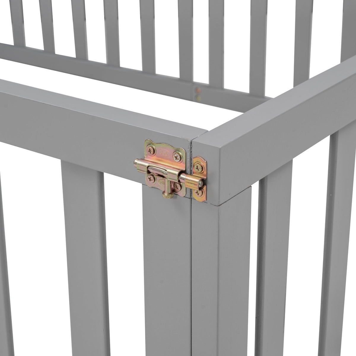Full Size Kids Wood Daybed with Fence and Gate, Gray