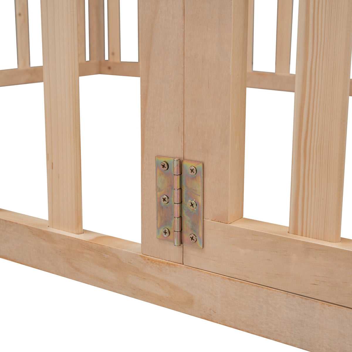 Full Size Wood Toddler Bed Frame with Safety Fence & Gate