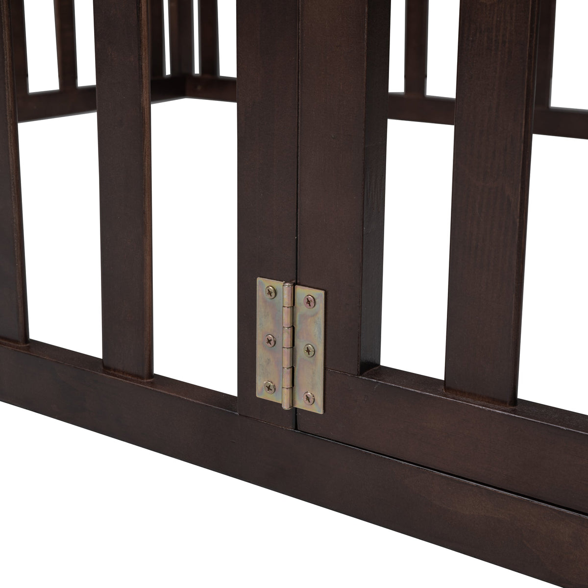 Walnut Kids Floor Bed with Fence and Gate for Toddlers