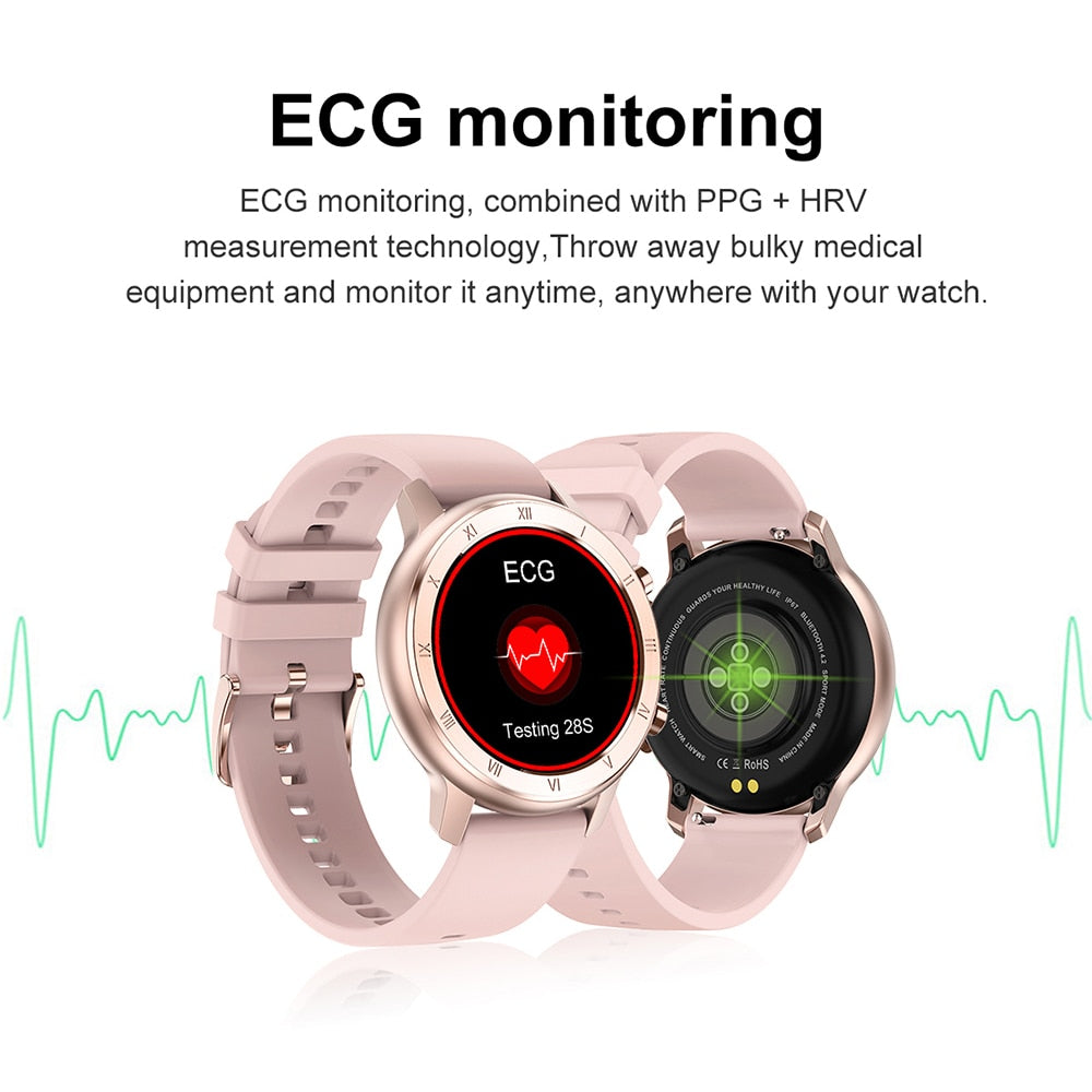 Women's Smartwatch with ECG, Heart Rate & IP68 Waterproof