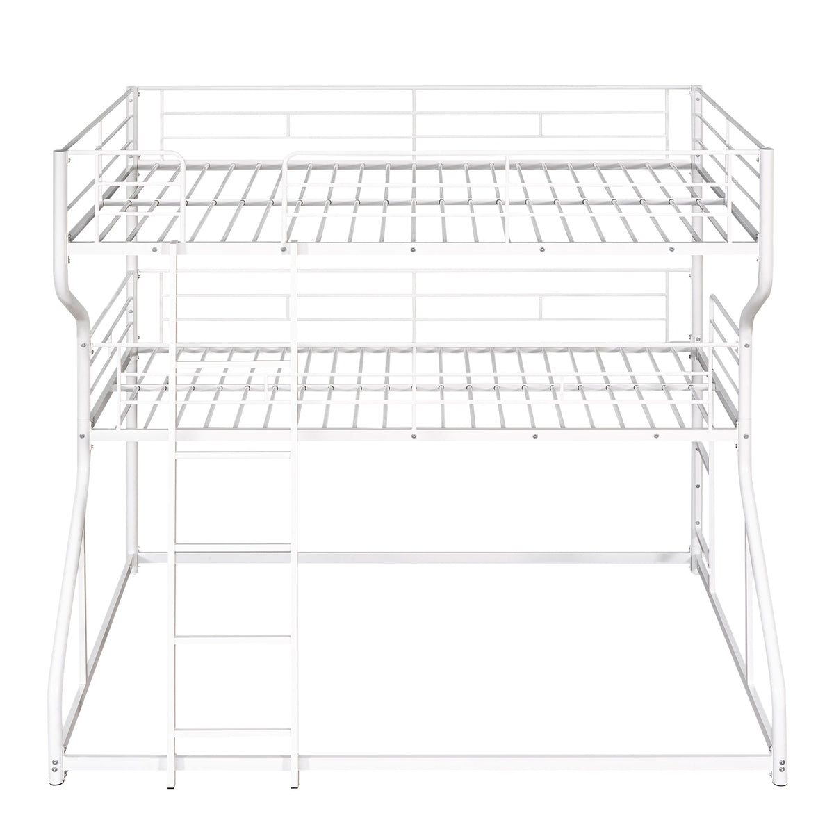 Triple Bunk Bed for Three Sleepers, White Metal Frame