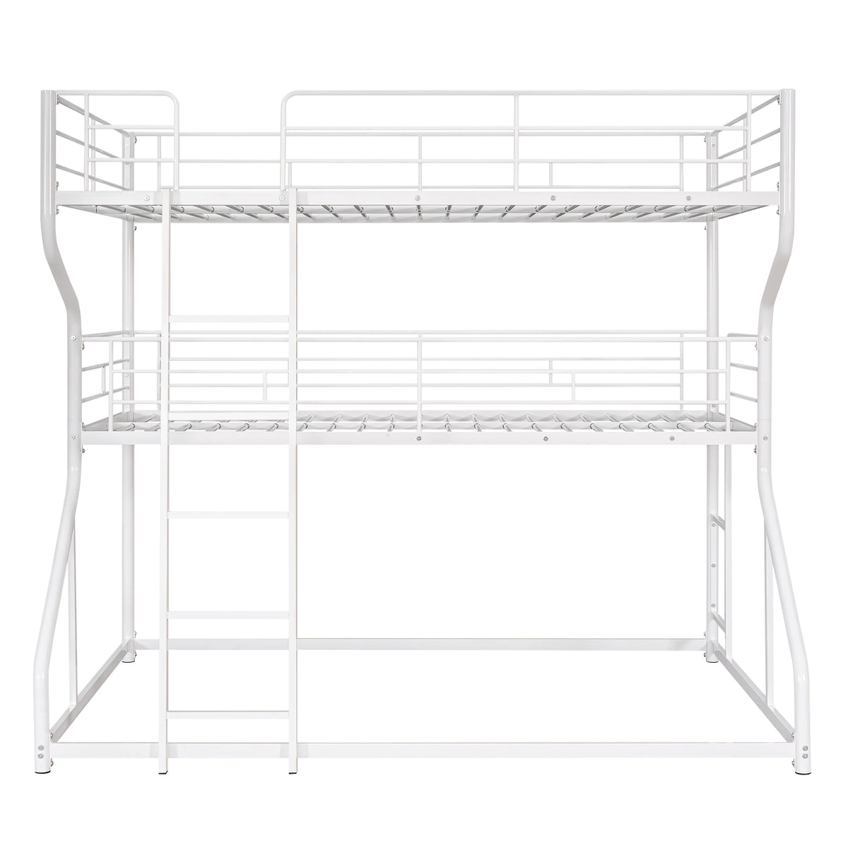 Triple Bunk Bed for Three Sleepers, White Metal Frame